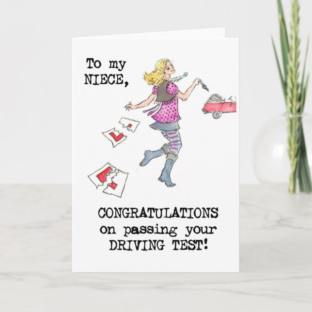 Driving Test Congratulations Card for Niece (Front)