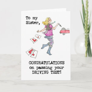 Driving Test Congratulations Card for Sister