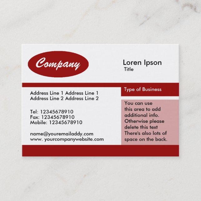 Driving the Superhighway - Maroon Business Card (Front)