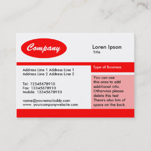 Driving the Superhighway - Red Business Card