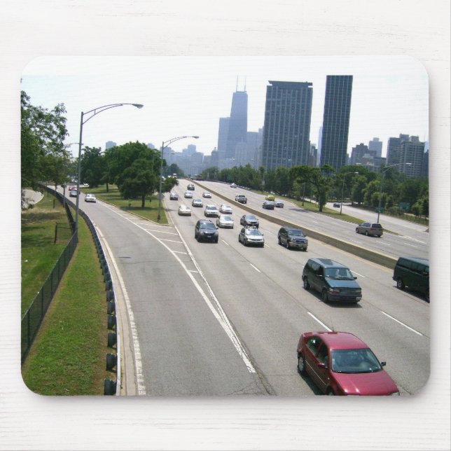 Driving Through Chicago Rush Hour Traffic Mouse Pad (Front)