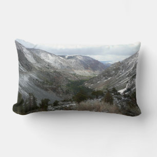 Driving Through the Snowy Sierra Nevada Mountains Lumbar Cushion