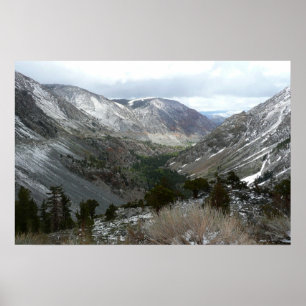 Driving Through the Snowy Sierra Nevada Mountains Poster