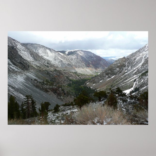 Driving Through the Snowy Sierra Nevada Mountains Poster (Front)