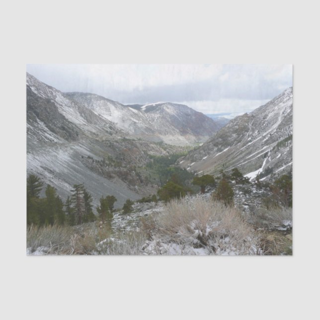 Driving Through the Snowy Sierra Nevada Mountains Tissue Paper (Front)