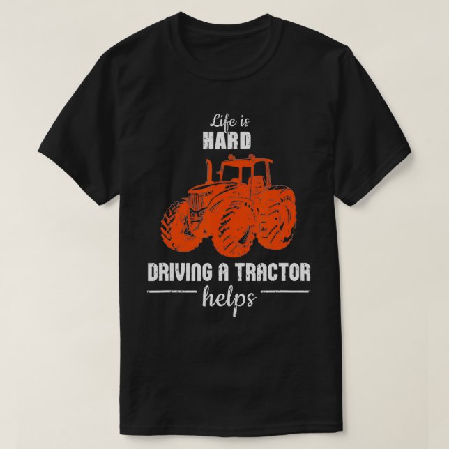Driving Tractors Helps Gift Idea For A Agriculture T-Shirt (Design Front)