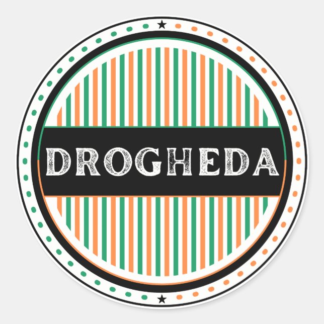 Drogheda City Pride Emblem – Irish Identity Classic Round Sticker (Front)