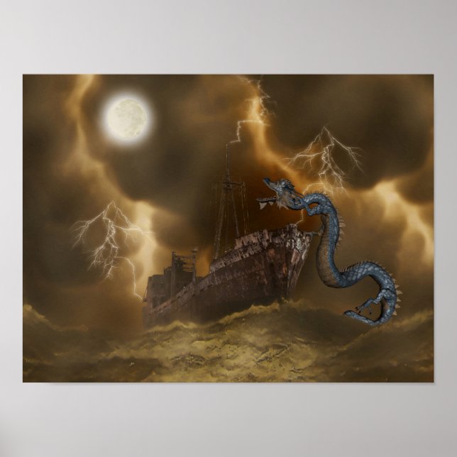Drogon Ship Fantasy Art Poster (Front)