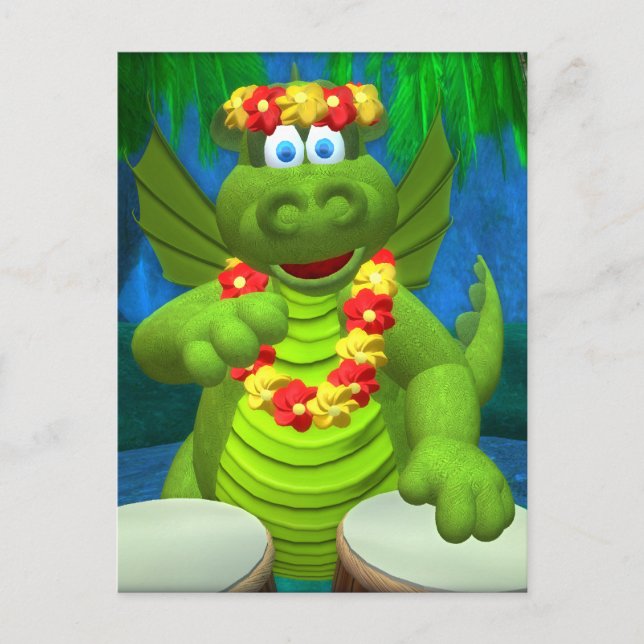 Drolly Dragons Drummer Postcard (Front)