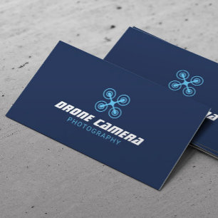 Drone Aerial Video & Photography Navy Photographer Business Card