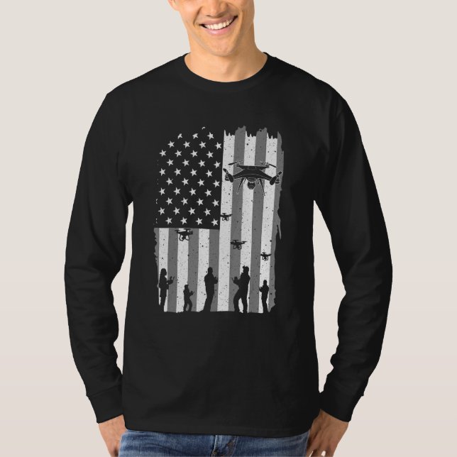 Drone Art For Men Women Drone Pilot Quadcopter T-Shirt (Front)