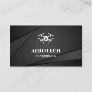 Drone Business Cards Modern Grey White