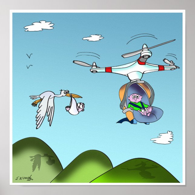 Drone Cartoon 9482 Poster (Front)