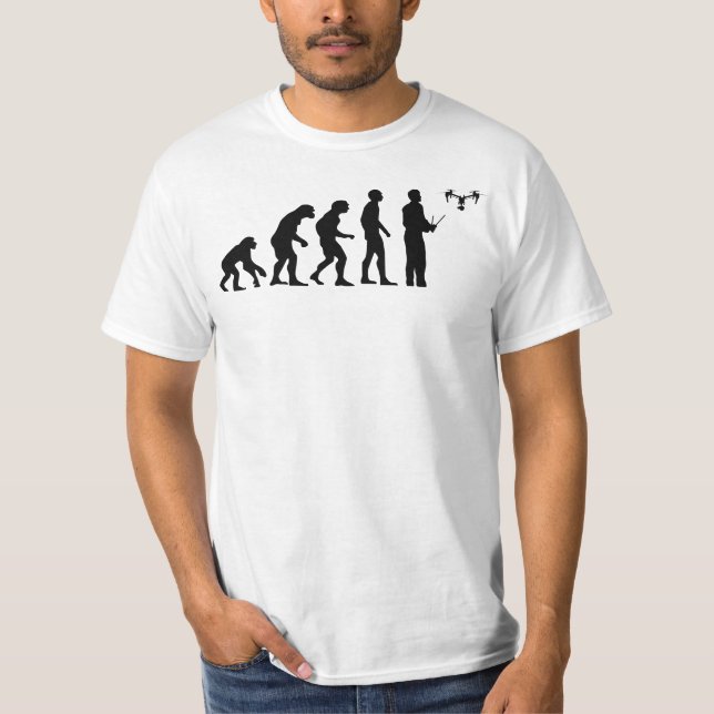 Drone Evolution - Funny Drone Pilot Quadcopter Fan T-Shirt (Front)