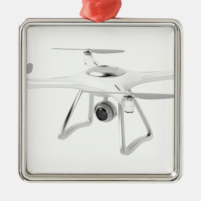 Drone on white metal tree decoration (Front)