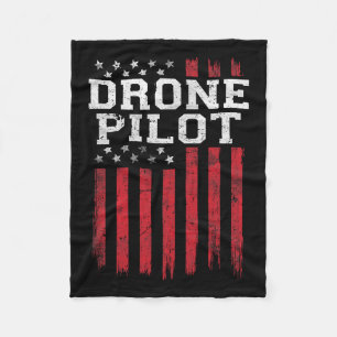 Drone Pilot American Flag Usa Patriot Patriotic Us Fleece Blanket