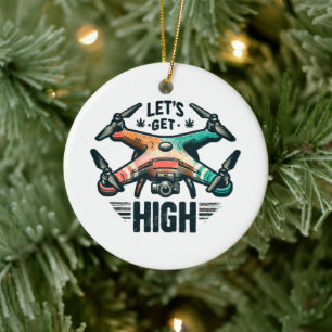 Drone Pilot Ceramic Tree Decoration