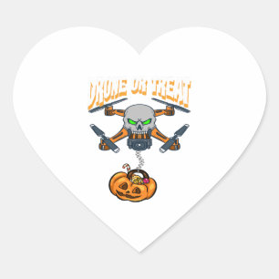 Drone Pilot Halloween Costume Trick Or Treat Gift Heart Sticker
