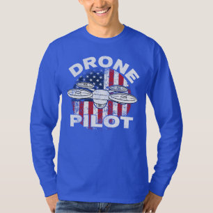 Drone Pilot Multirotor Quadcopter American Flag T-Shirt