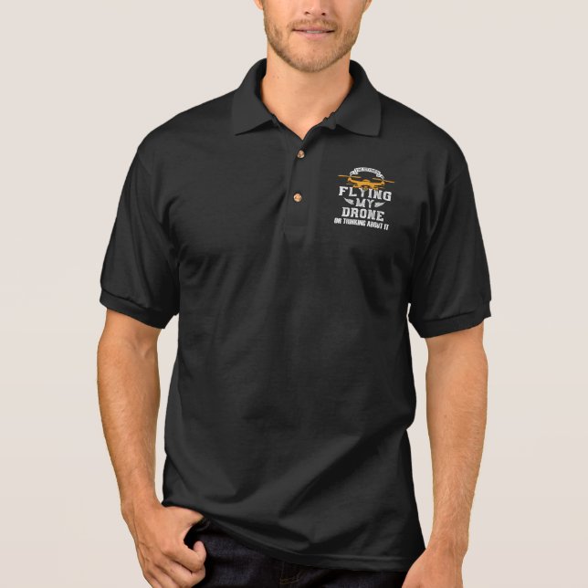 Drone Pilot Multirotor Quadcopter Flying My Drone Polo Shirt (Front)