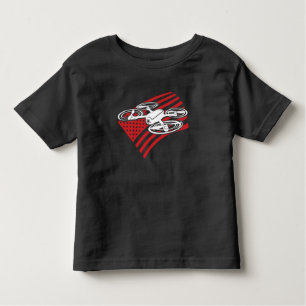Drone Pilot Multirotor Quadcopter Red Flag Toddler T-Shirt