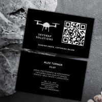 Drone Pilot Photography Custom QR Code Logo Black