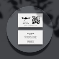 Drone Pilot Photography Custom QR Code Logo White