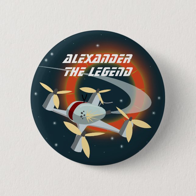 Drone Racing 6 Cm Round Badge (Front)