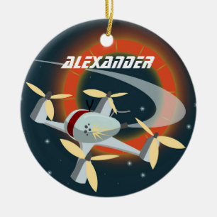 Drone Racing Ceramic Tree Decoration
