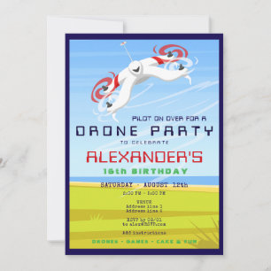 Drone Racing RC Sky Zone Birthday Party Invitation