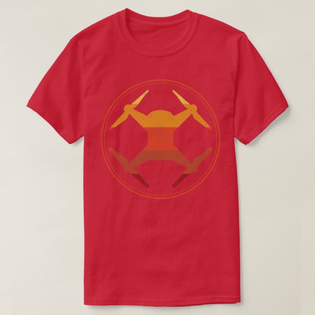 Drone RC Plane Quadcopter Vintage T-Shirt (Design Front)