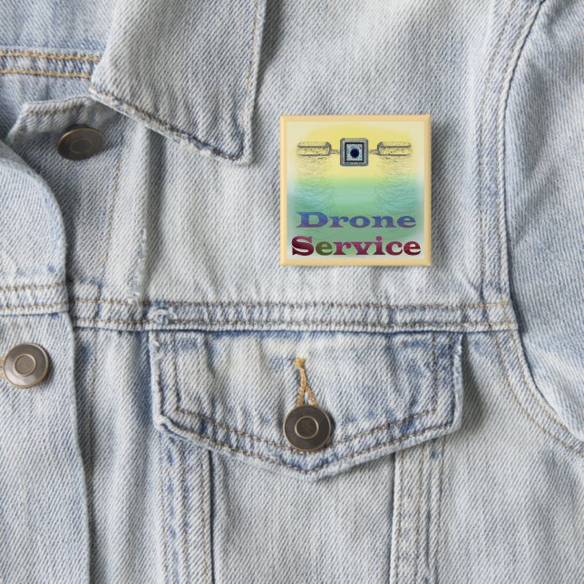 Drone Service   15 Cm Square Badge (In Situ)