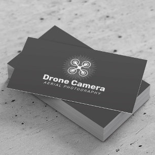 Drone Service Aerial Photography Elegant Dark Gray Business Card