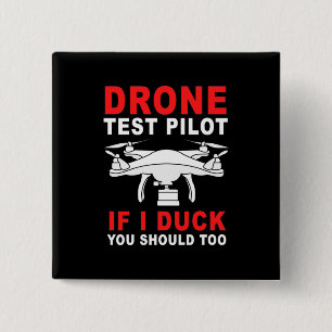 Drone Test Pilot 15 Cm Square Badge