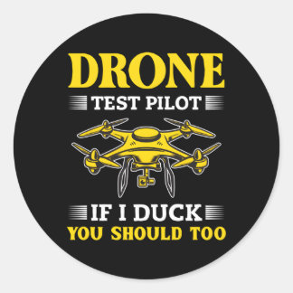 Drone Test Pilot Drones Quadcopter Classic Round Sticker