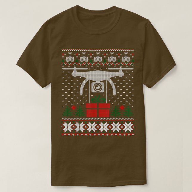 Drone Ugly Christmas Sweater Videography Photograp (Design Front)
