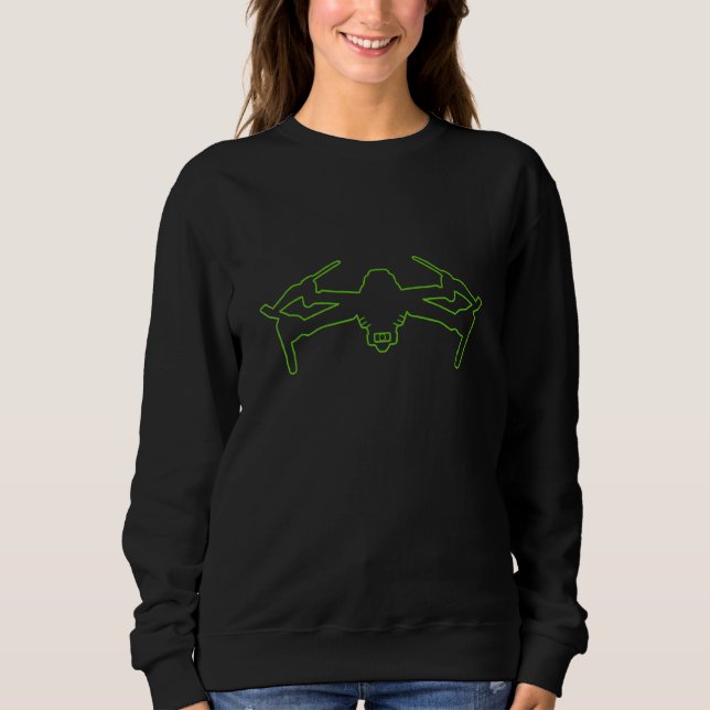Drone With Camera Drone Pilot Quadcopter Green Sweatshirt (Front)