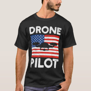 Drones Drone Pilots Usa Flag T-Shirt