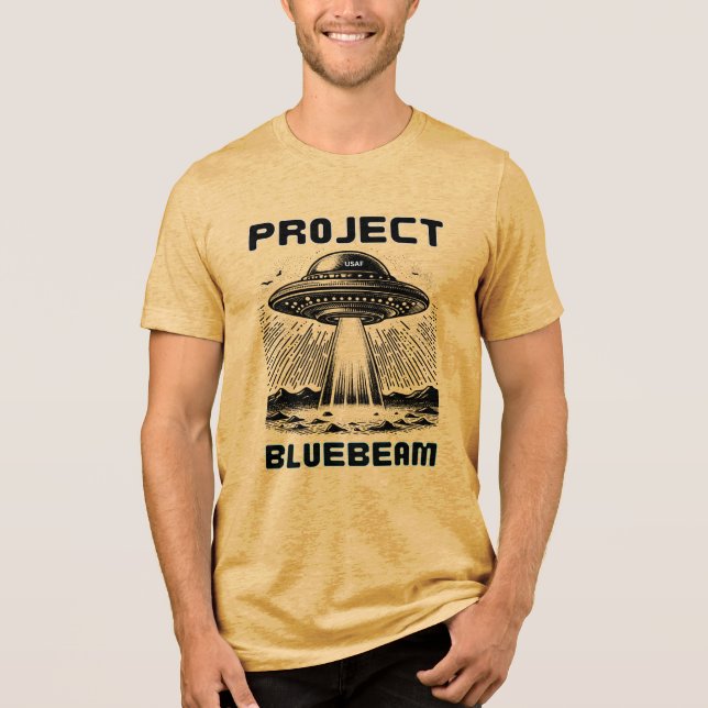 Drones New Jersey UFO Project Bluebeam  Tri-Blend Shirt (Front)