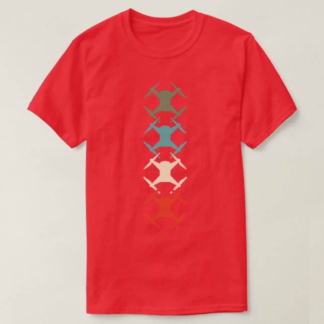Drones Quadcopter Vintage T-Shirt (Design Front)