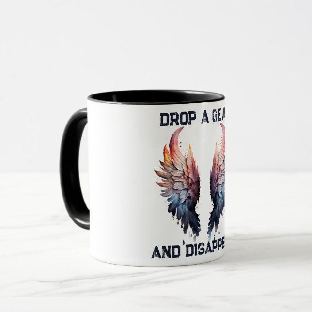 Drop A Gear and Disappear, Motorcycle Mug (Front Left)