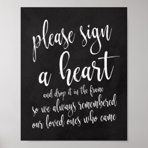 Drop A Heart In Frame Chalkboard Wedding 8x10 Sign