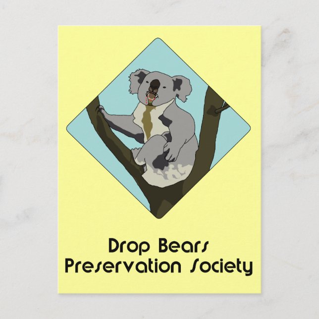 Drop Bears Preservation Society Postcard (Front)