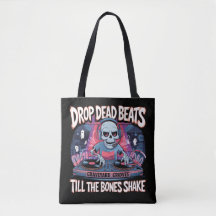 Drop Dead Beats – Funny Skeleton DJ Music Design