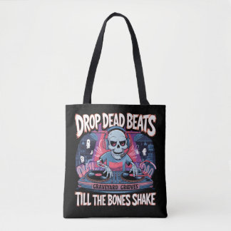 Drop Dead Beats – Funny Skeleton DJ Music Design Tote Bag