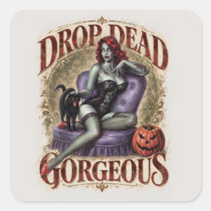 Drop Dead Gorgeous Zombie Pin-Up Horror Sticker