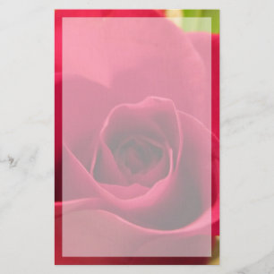 "Drop Dead Red" Rose With Border Stationery