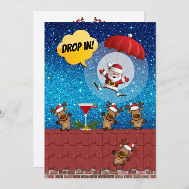 DROP IN Christmas Invitation (Front/Back)