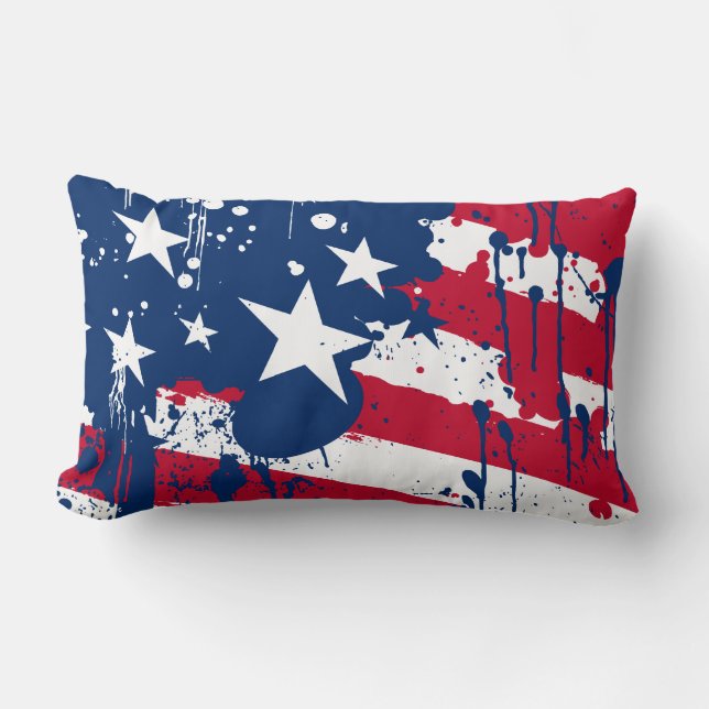 Drop Splash Colours America Flag Pillow (Front)