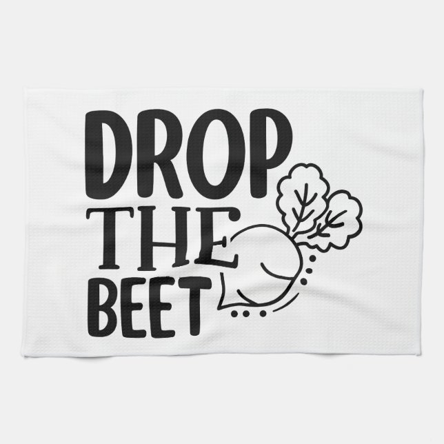 Drop the Beet Tea Towel (Horizontal)